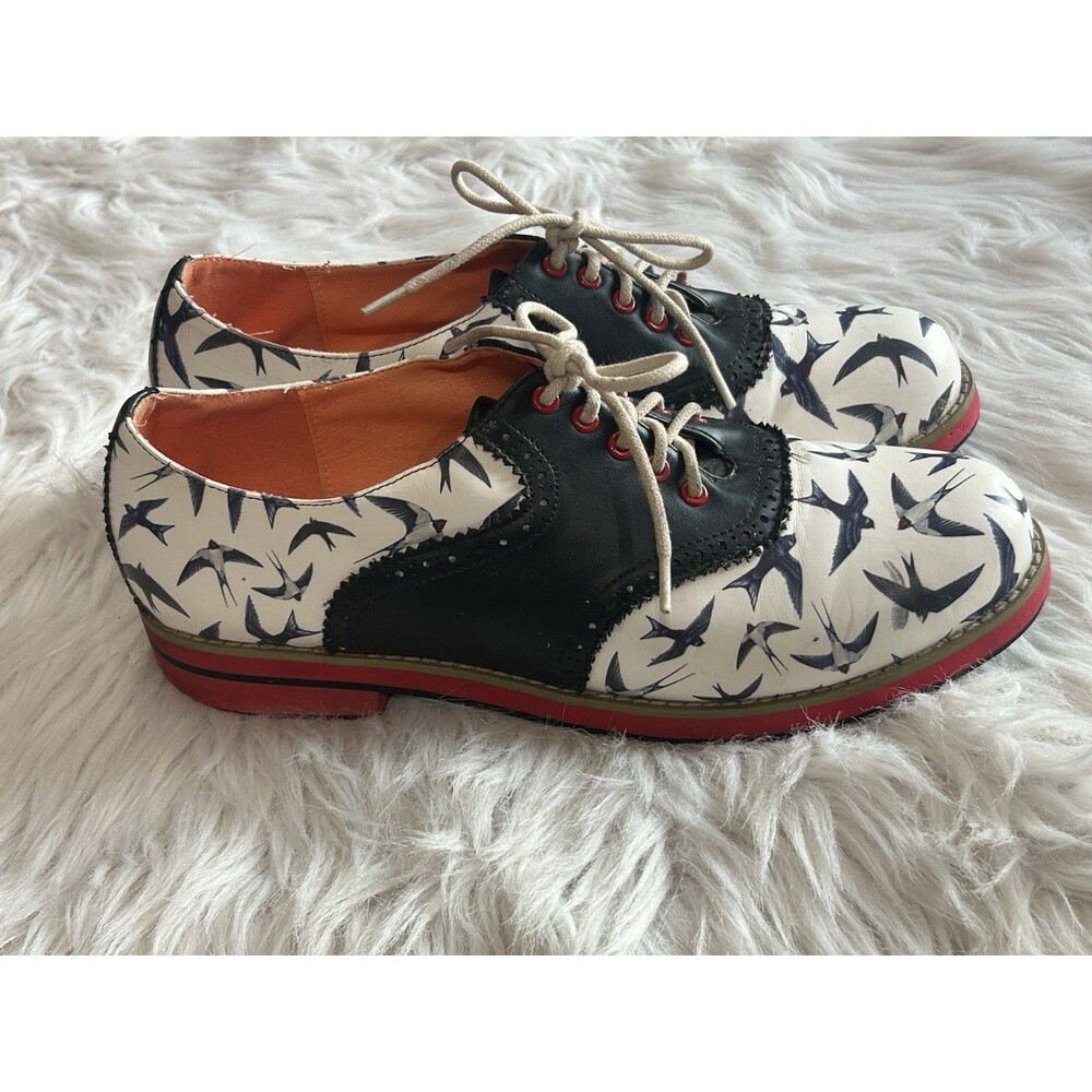 Dancing Days by Banned Women’s Size 7 Bird Print Novelty Loafers Rockabilly Shoe